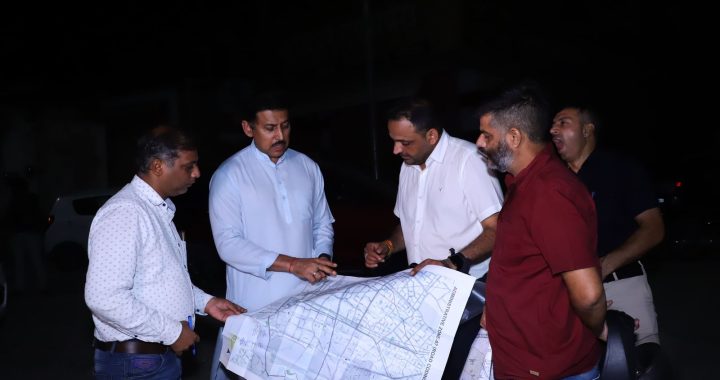 Rajyavardhan Singh Rathore announcing ₹10 crore road development projects in Jhotwara
