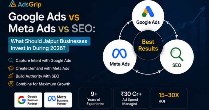 Google Ads vs Meta Ads vs SEO comparison for Jaipur businesses